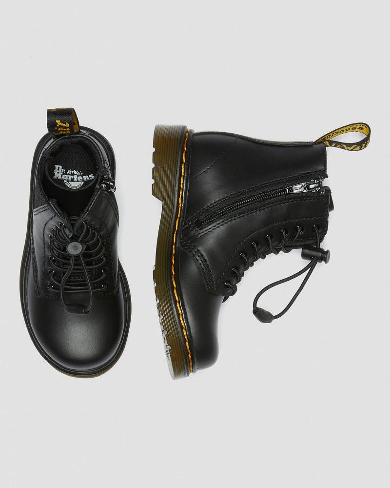 Black Kids' Dr Martens Toddler 1460 Harper Leather Casual Boots | CA 663MQZ